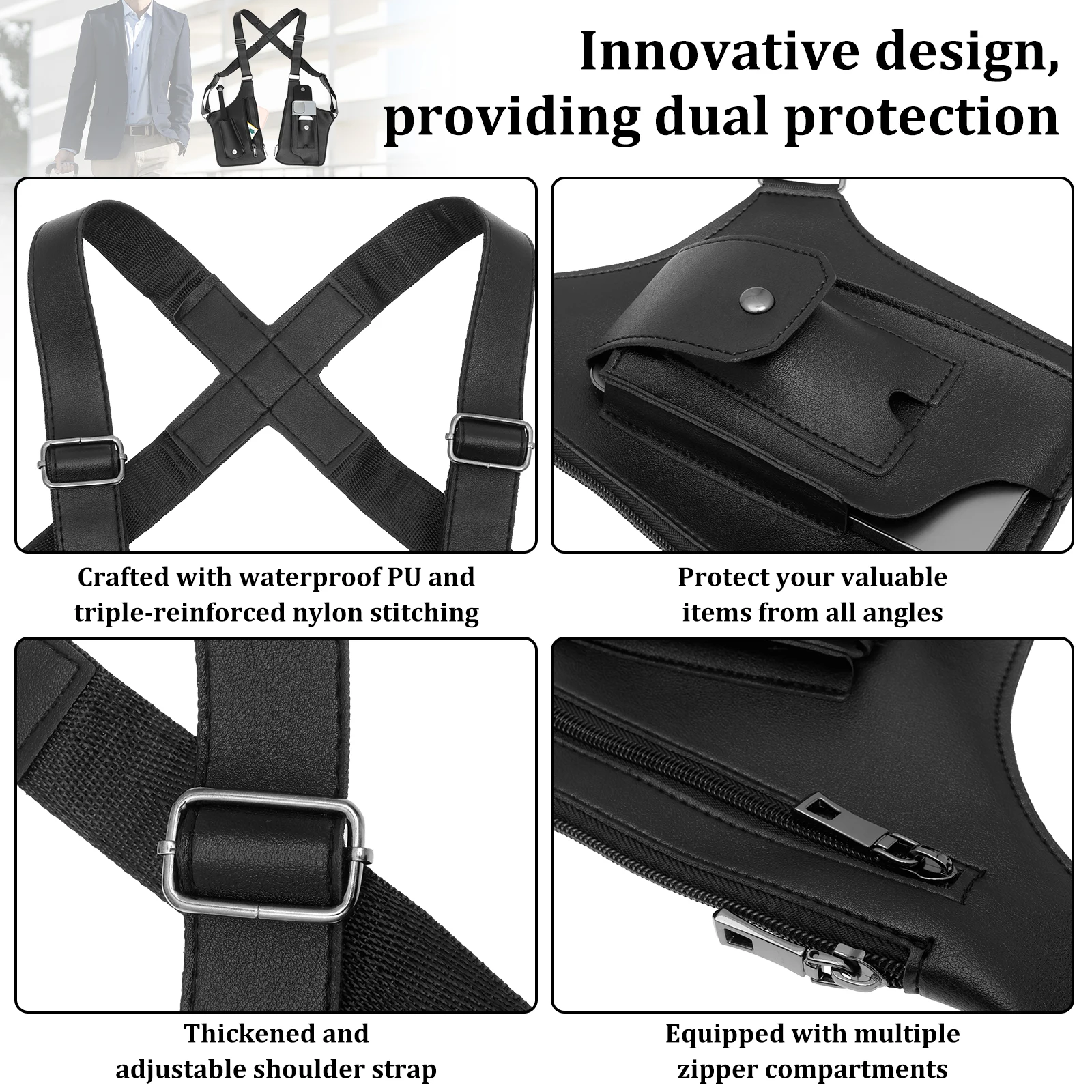 Underarm Anti Theft Bag PU Dou - Fishing Bag Waterproof recensie en prijs