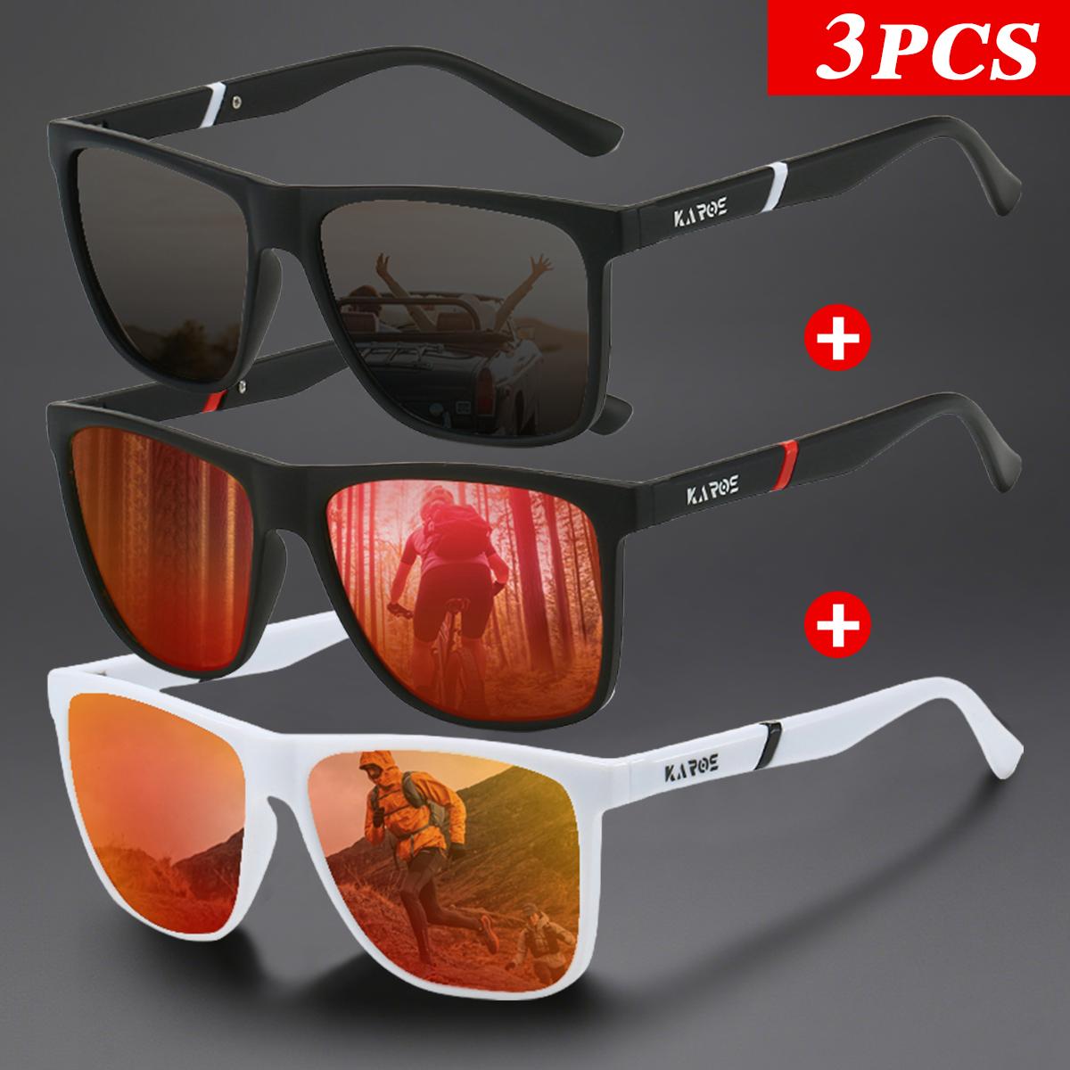 3Pcs/Set Karos Polarized Sungl - Fishing Sunglasses Polarized recensie en prijs