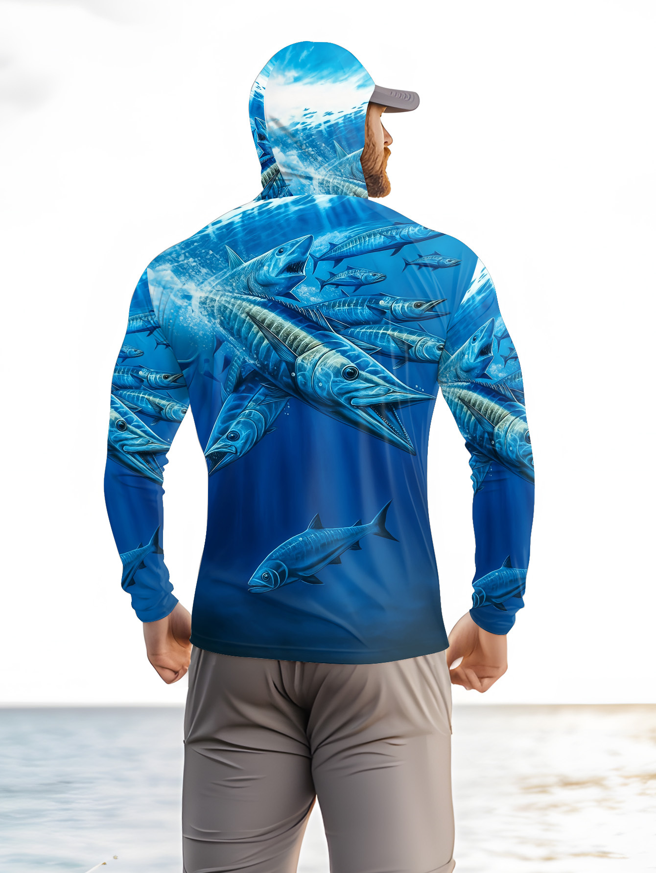 Men Hood Fishing Shirt long sl - Fishing Shirt Uv Protection recensie en prijs